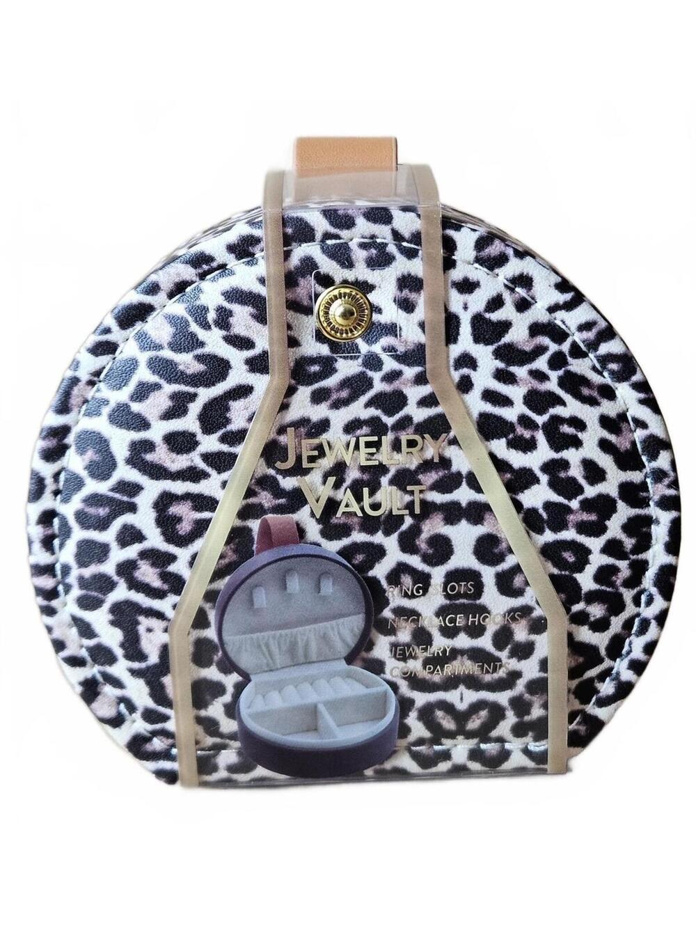 Y2K Leopard Jewelry Vault Travel Case McBling Glam Vanity Organizer